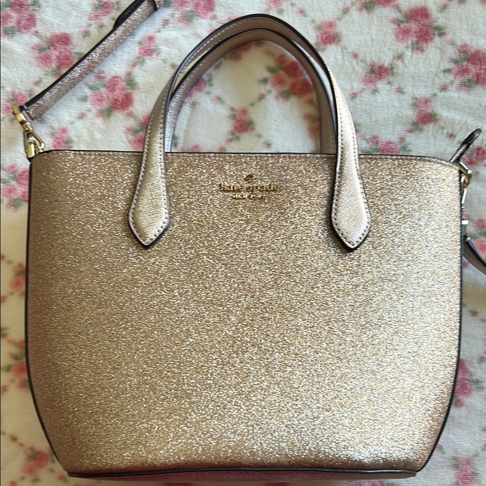 Kate Spade Gold Satchel with Glitter Mixed